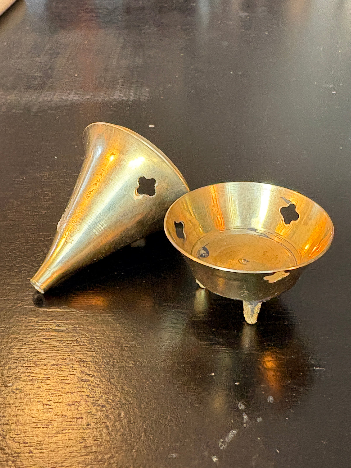 Vintage Indian Brass Incense Cone | 3”
