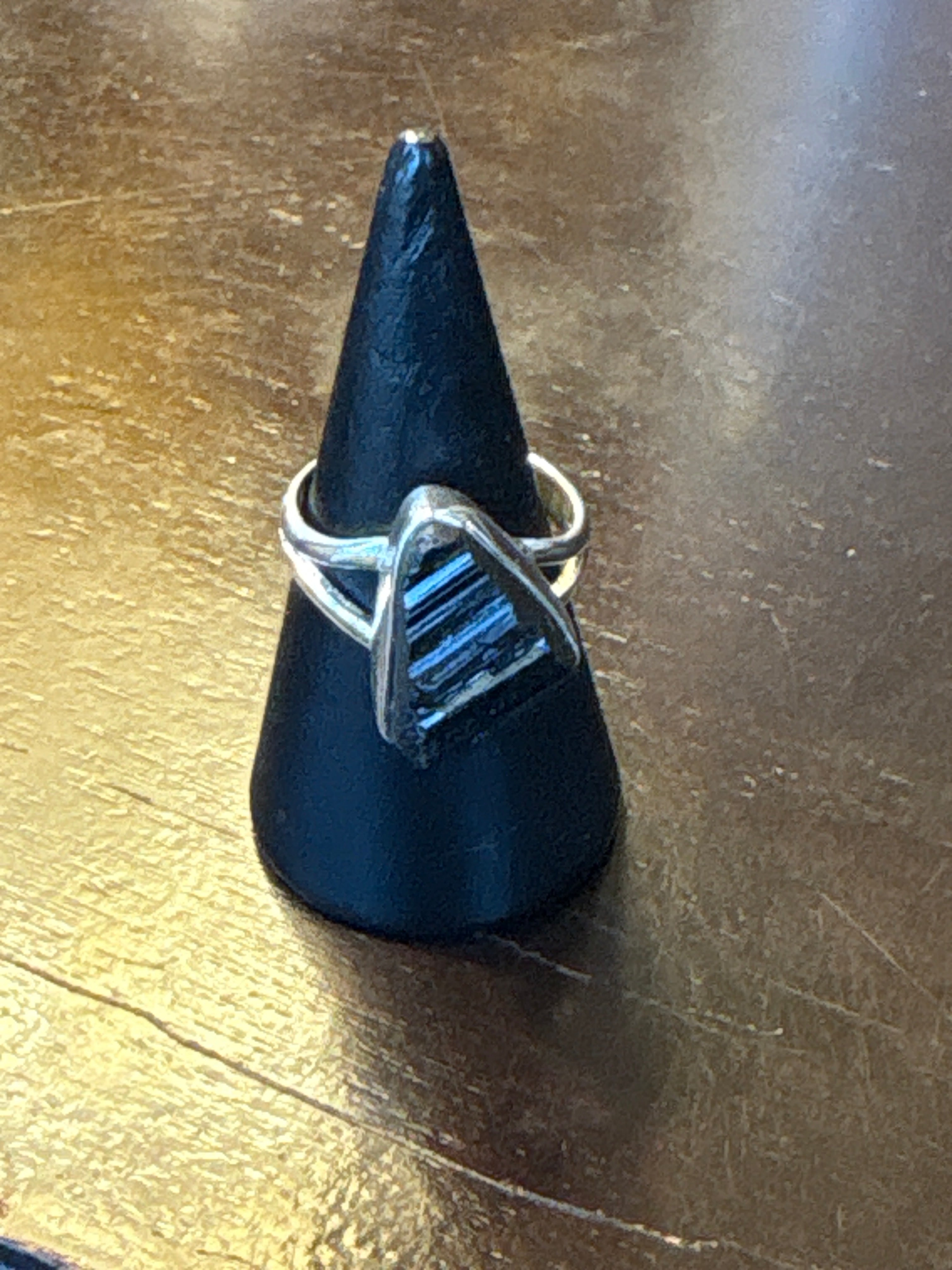 Silver .925 Rough Tourmaline Ring (207) – Raw Protection & Grounding Crystal Jewelry