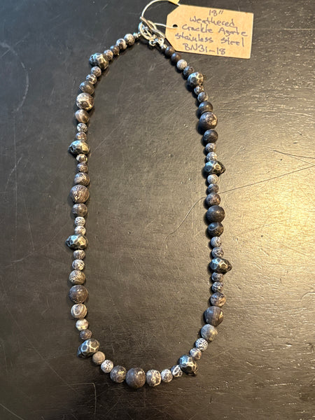 Weathered Crackled Agate Skulls by Brent McMaster