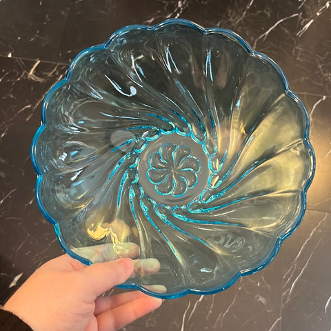 Hazel Atlas Azure Capri Swirl Pattern Bowl