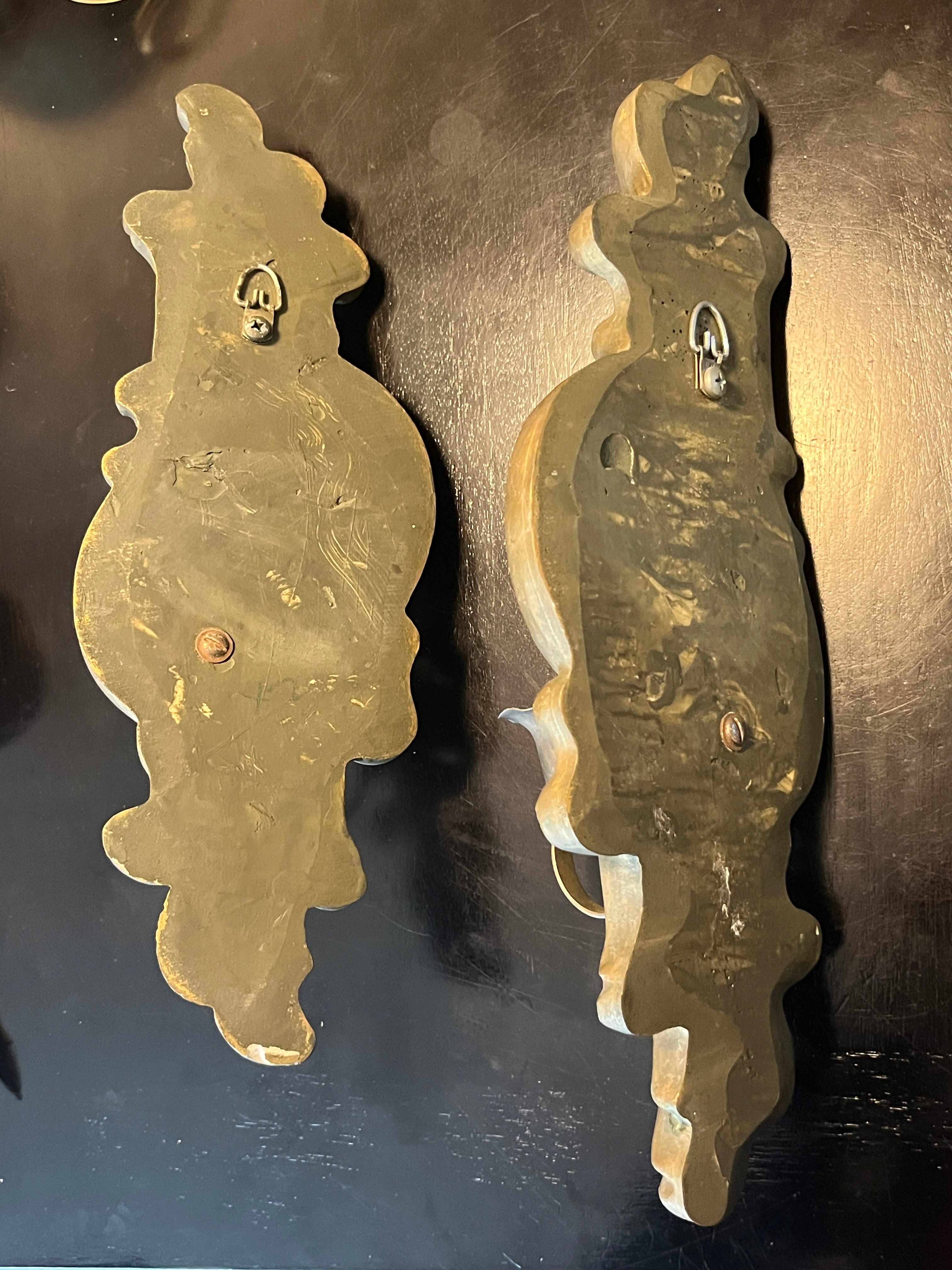 Vintage Hollywood Regency Style Gold Wall Sconces