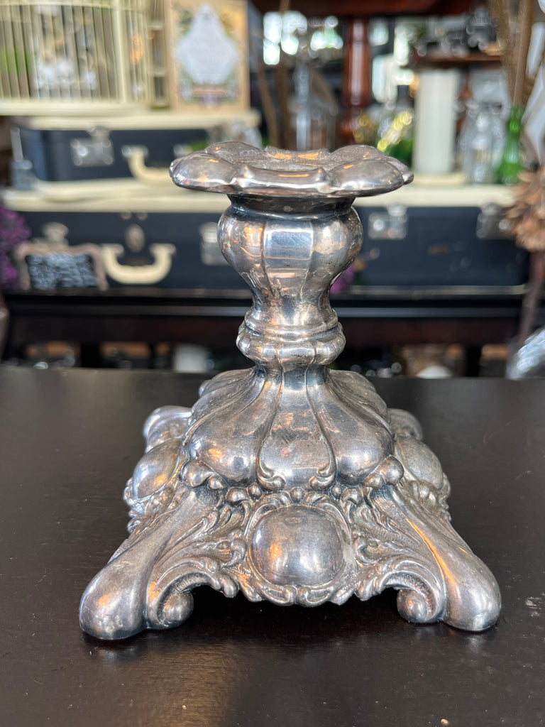 W. A. Rogers Silver Plated Candle Stick 4.25 The Magenta Rose House