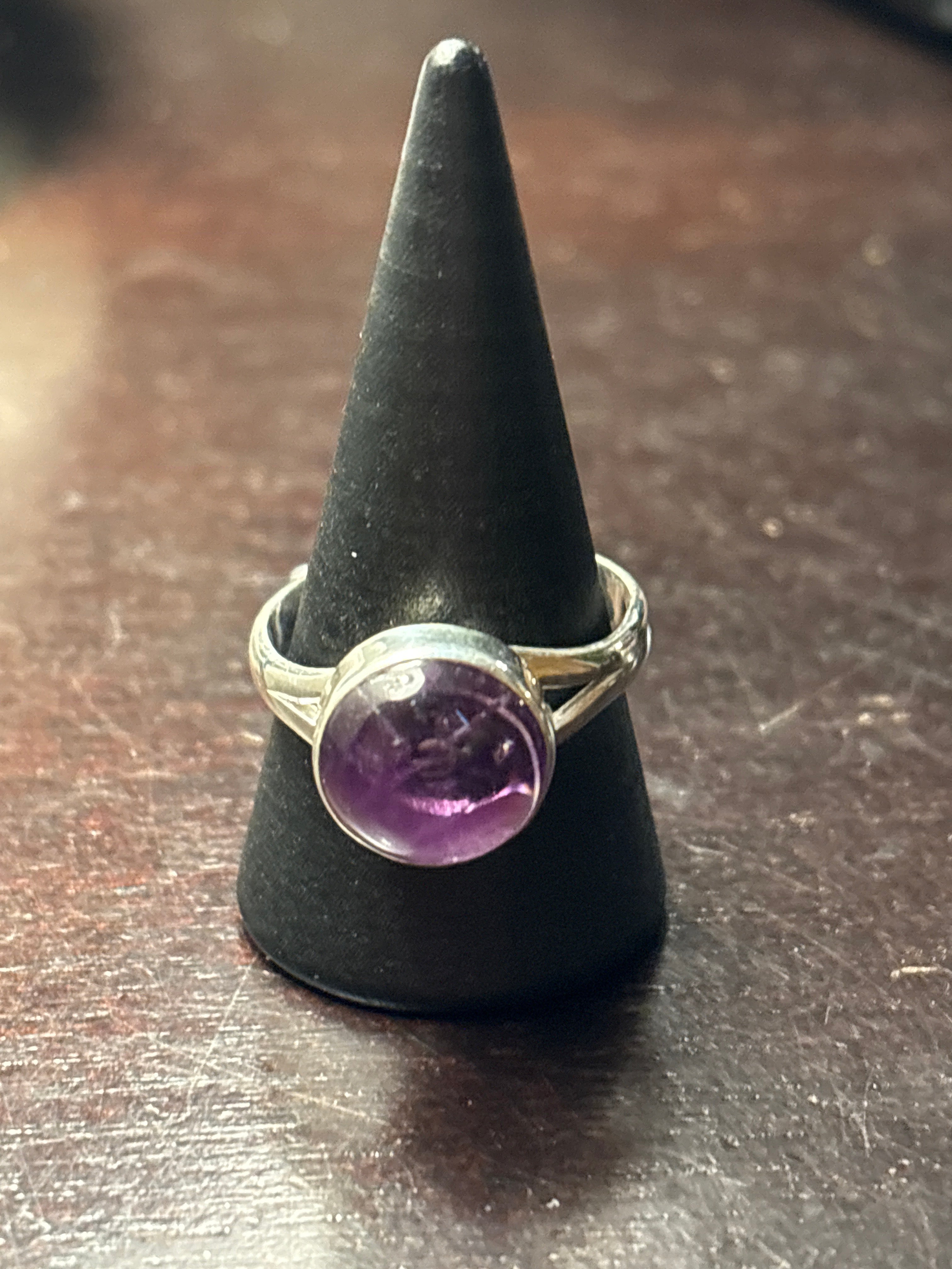 Silver .925 Amethyst Ring (104) – Intuition & Spiritual Protection Crystal Jewelry