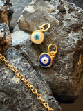 P + G Micro Mini Charm Evil Eye Pendant