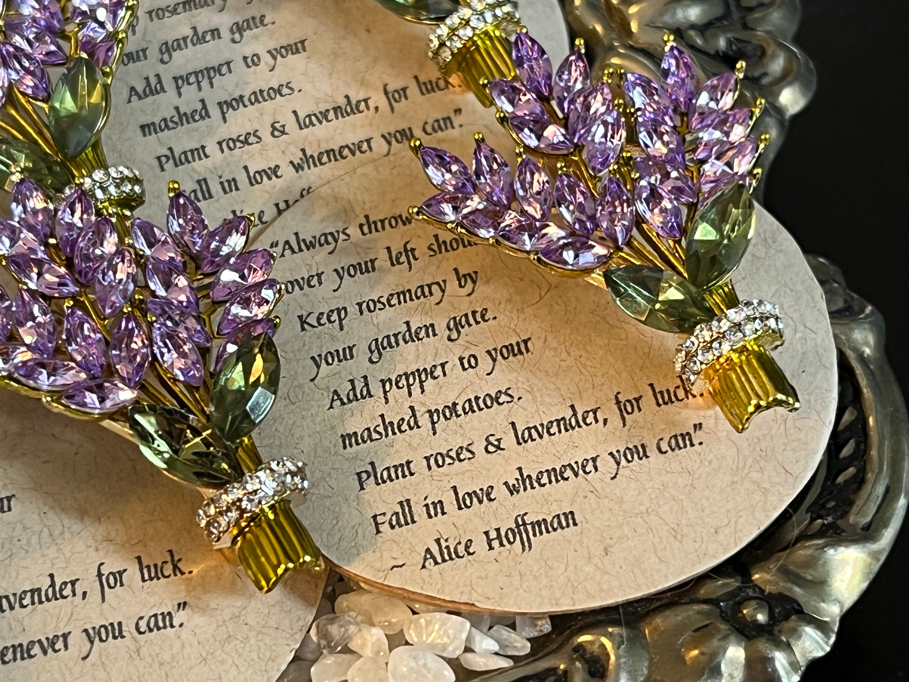 Lavender Crystal Encrusted Brooch