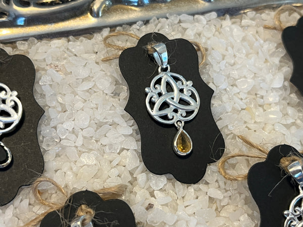 Celtic Silver Pendant w/ Semi Precious Stone