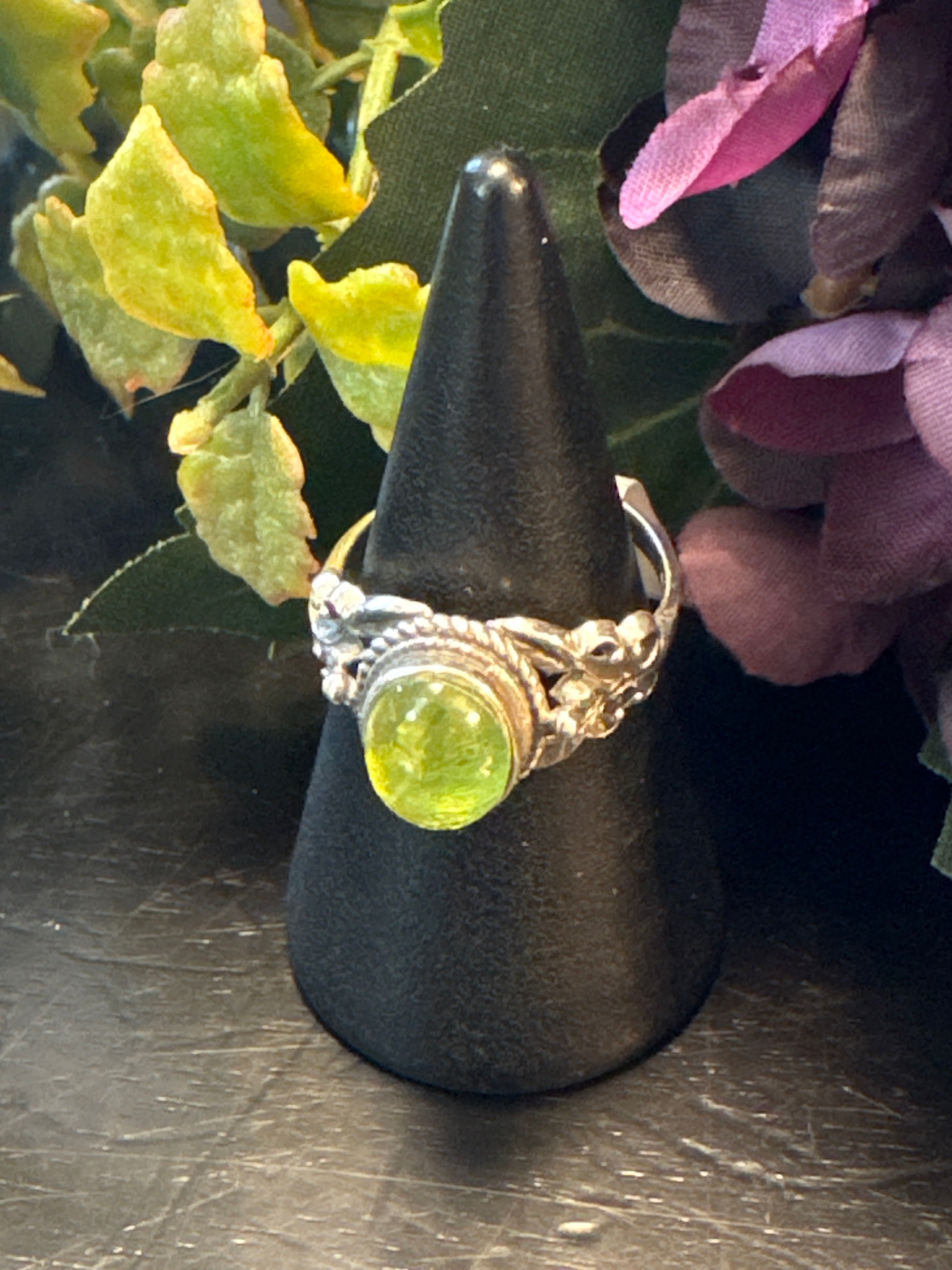 Silver .925 Peridot Ring (170) – Growth & Positive Energy Crystal Jewelry