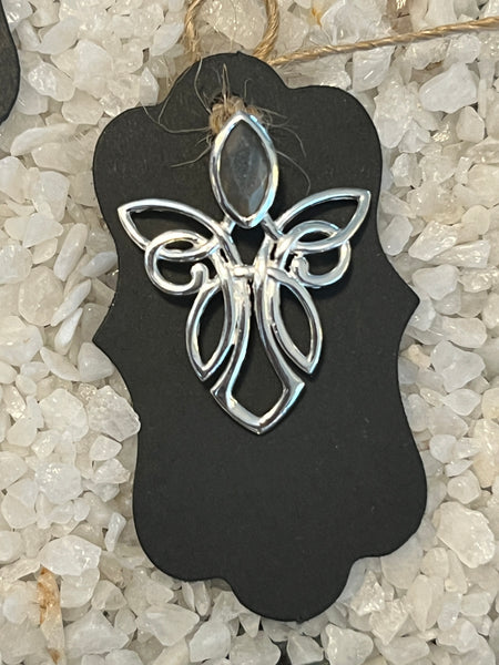 Celtic Silver Angel/ Fairy Pendant w/ Semi Precious Stone