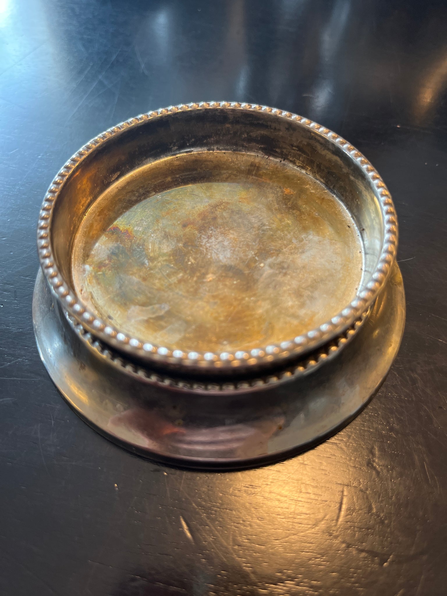 Vintage Silver Plate Wine Coaster