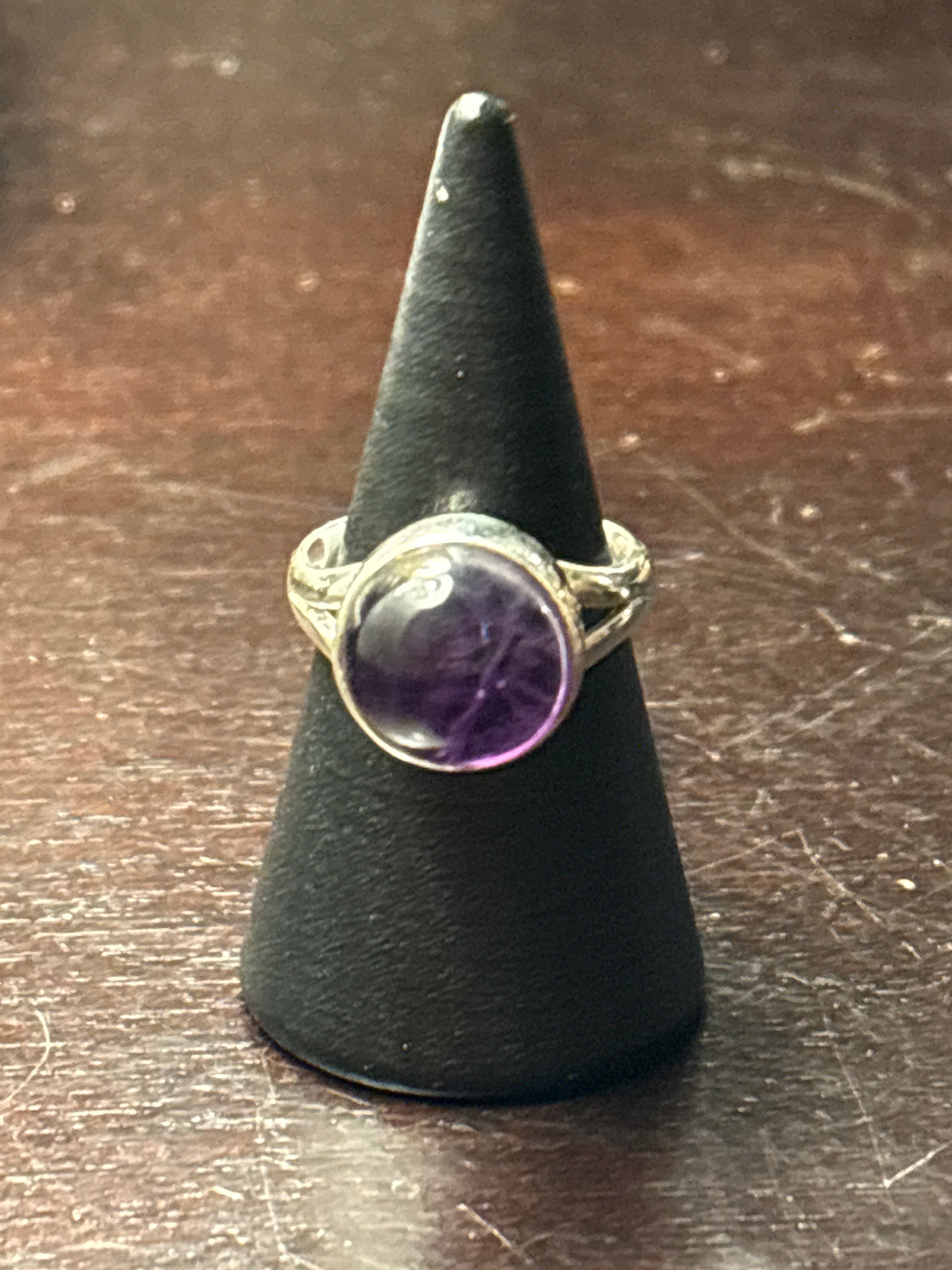 Silver .925 Amethyst Ring (104) – Intuition & Spiritual Protection Crystal Jewelry