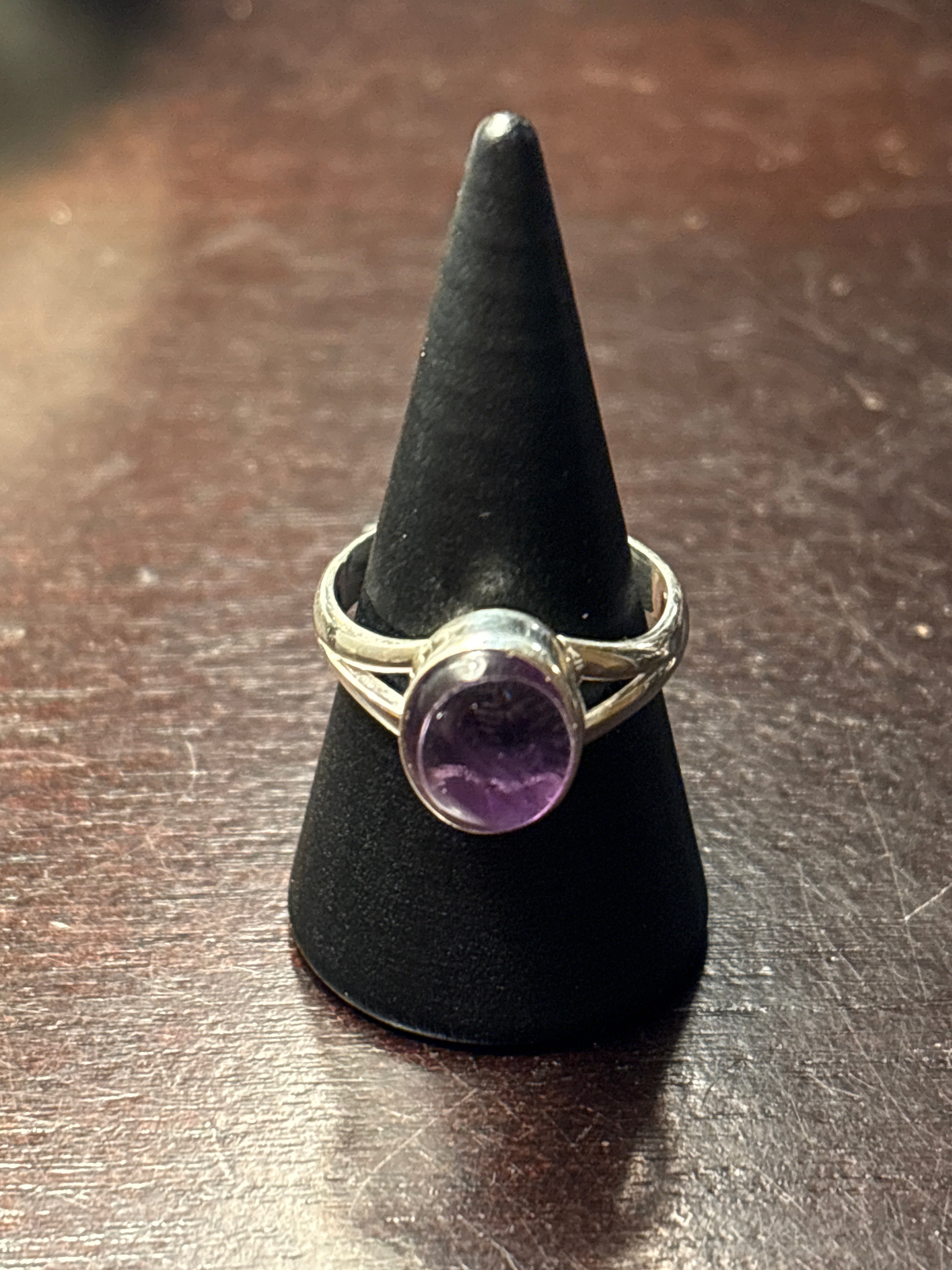 Silver .925 Amethyst Ring (104) – Intuition & Spiritual Protection Crystal Jewelry