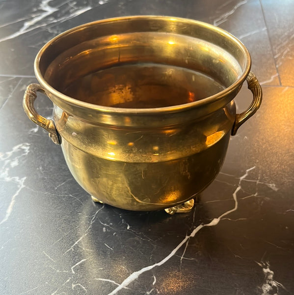 Footed Brass Pot Medium