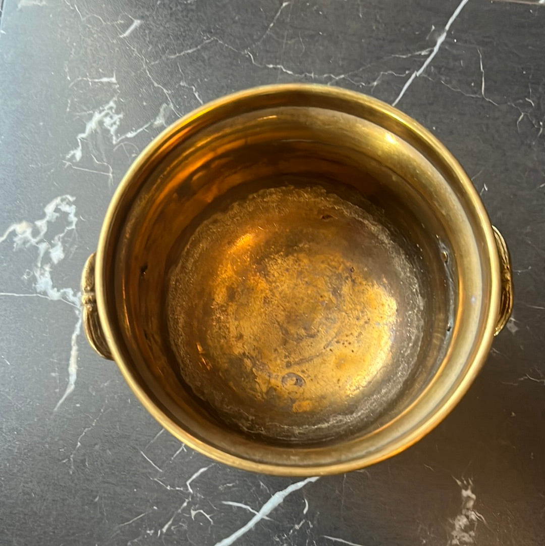 Footed Brass/ Cauldron Pot Large