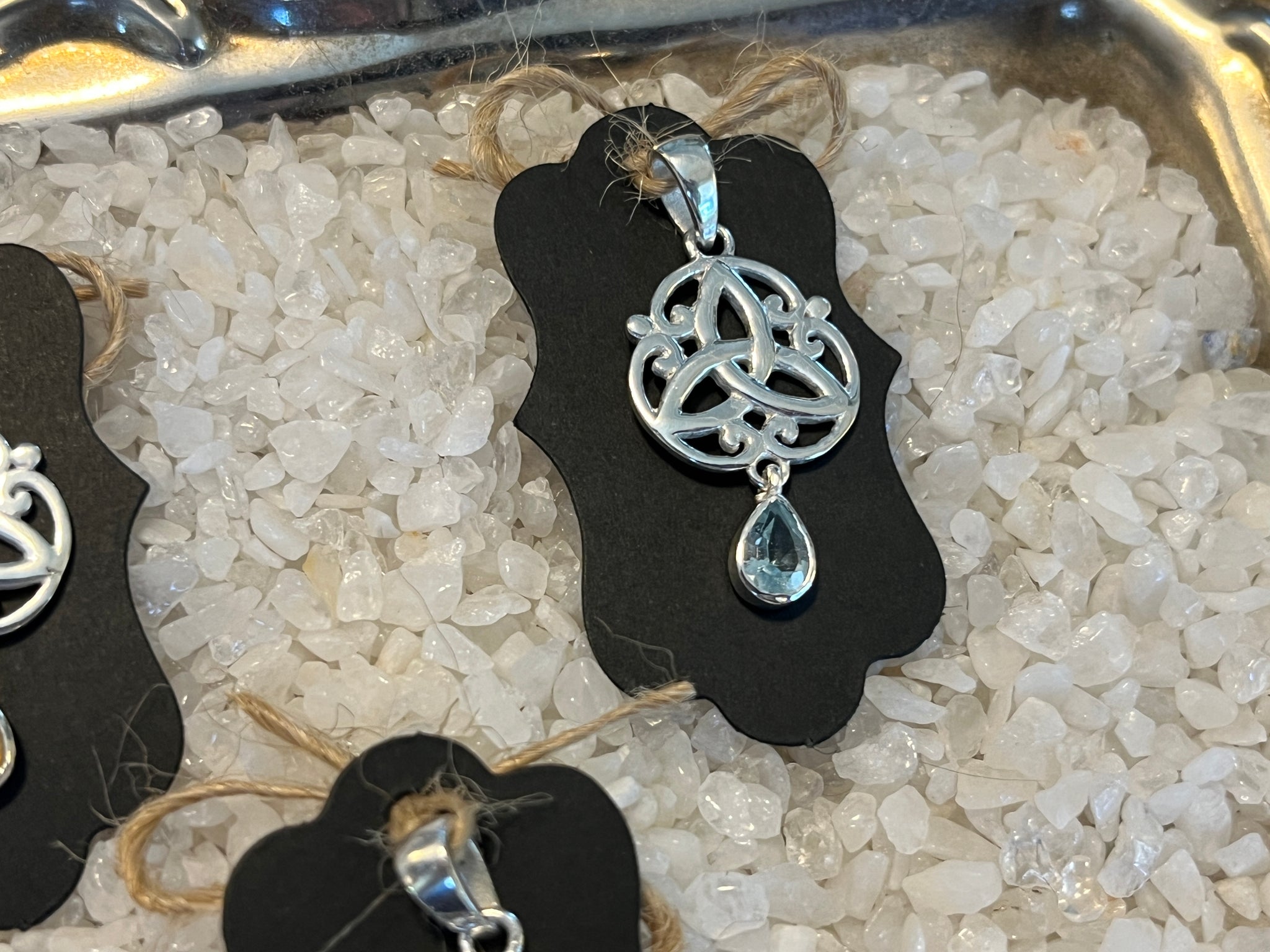 Celtic Silver Pendant w/ Semi Precious Stone