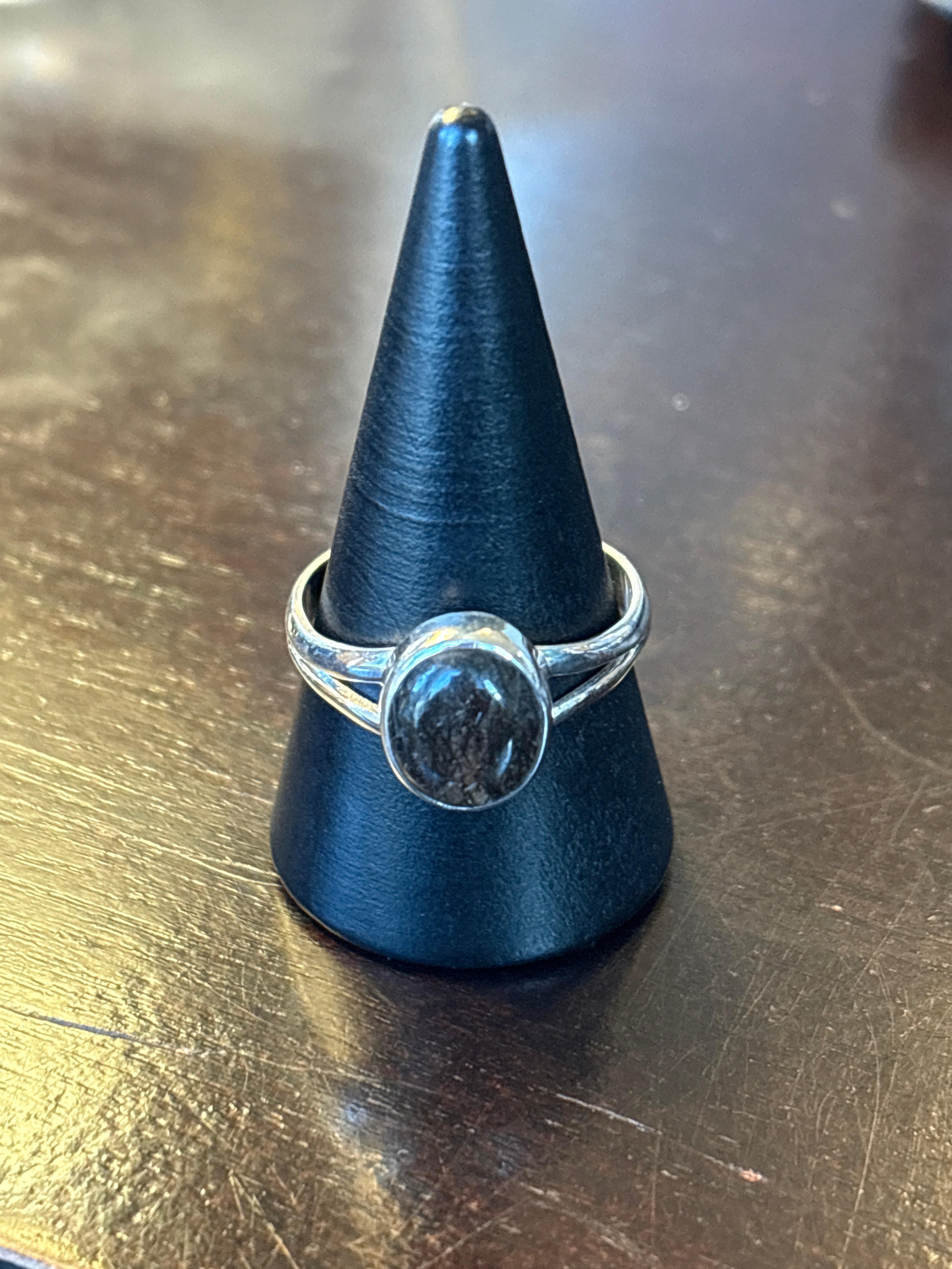 Silver .925 Tourmalinated Quartz Ring (201) – Clarity & Protection Crystal Jewelry