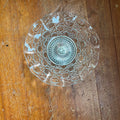 Vintage Silver Plated Falstaff Scalloped Pressed Glass Pedestal Dish