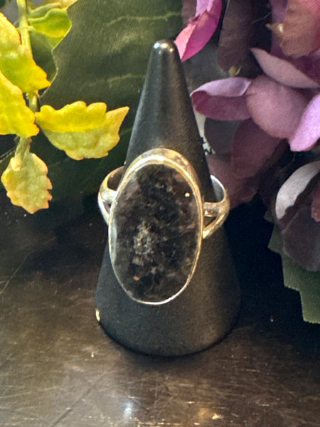Silver .925 Nuummite Ring (162) – Ancient Power & Self-Mastery Crystal Jewelry