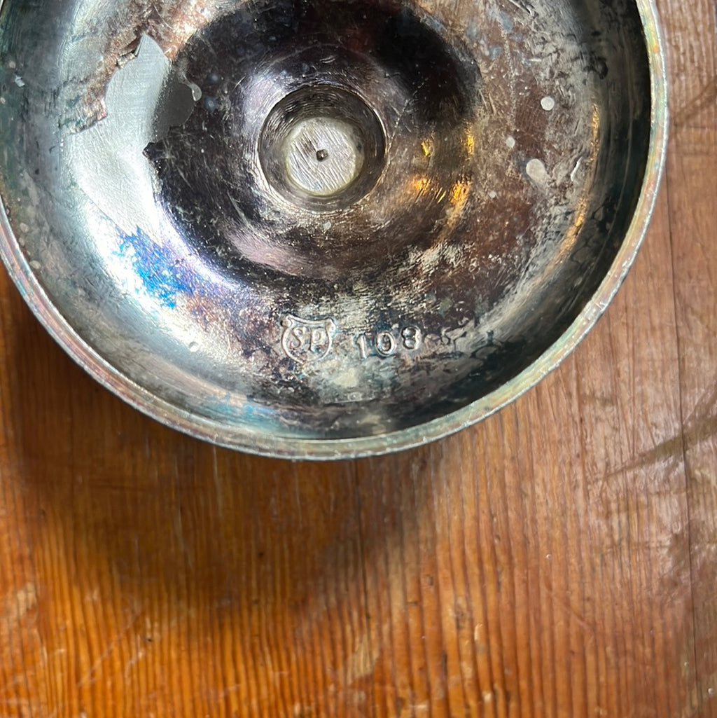 Vintage Silver Plated Candle Stick w/ Grapes