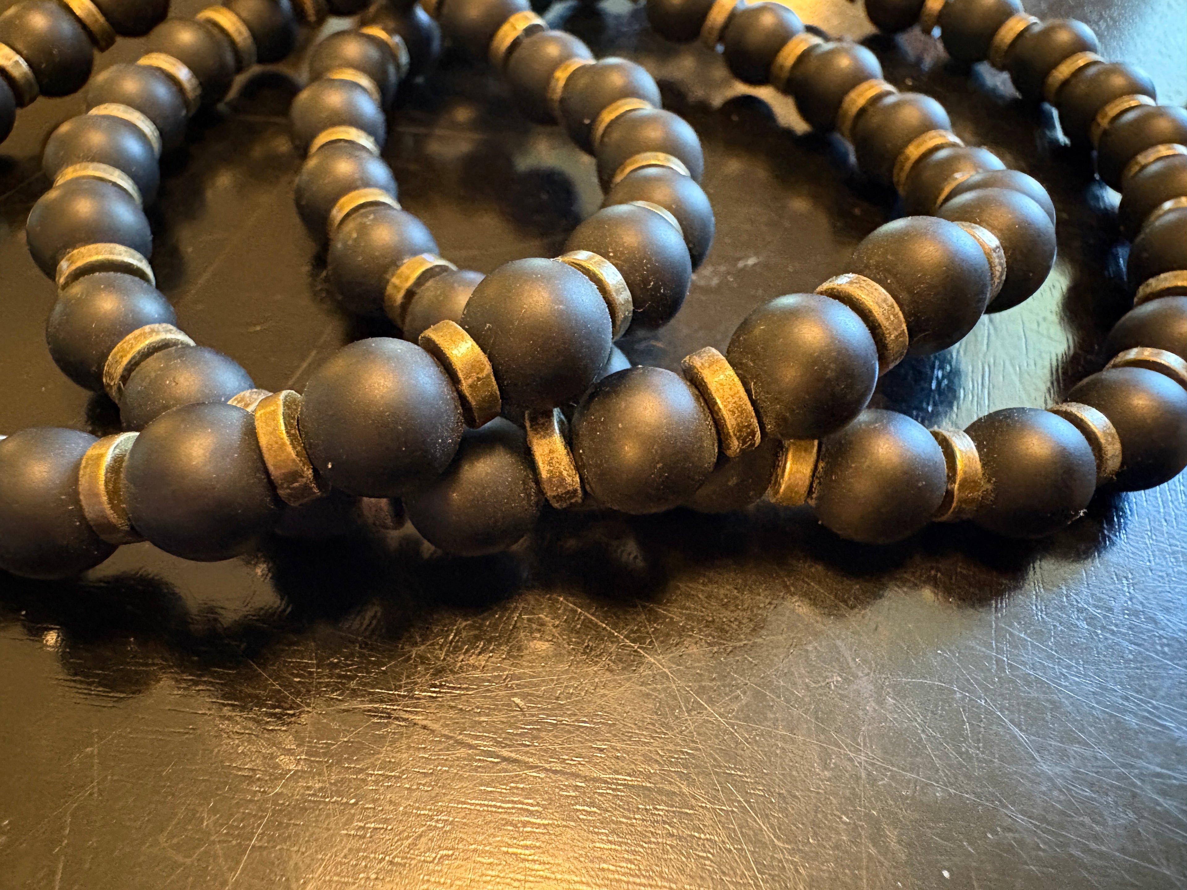 Black Agate Bracelet w/ Brass by Brent McMaster
