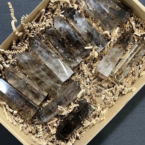 Smoky Quartz Generator Tower – Grounding & Transmutation Healing Crystal
