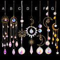 Gold Celestial Crystal Suncatcher w/ Purple