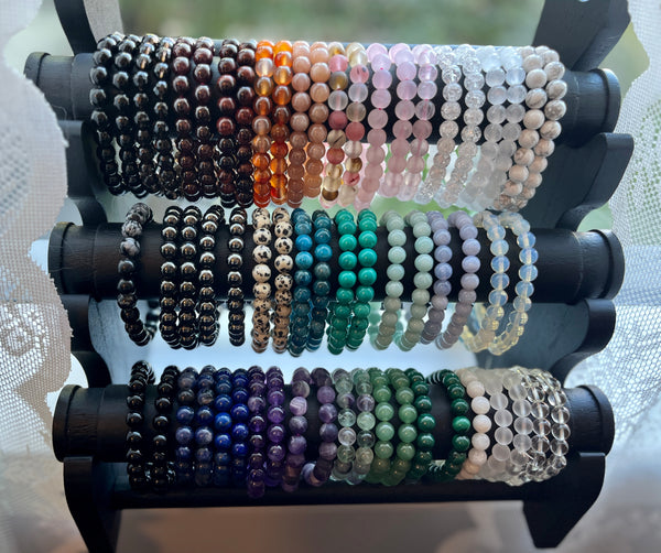 Tumbled 8mm Gemstone Bead Stretch Bracelet