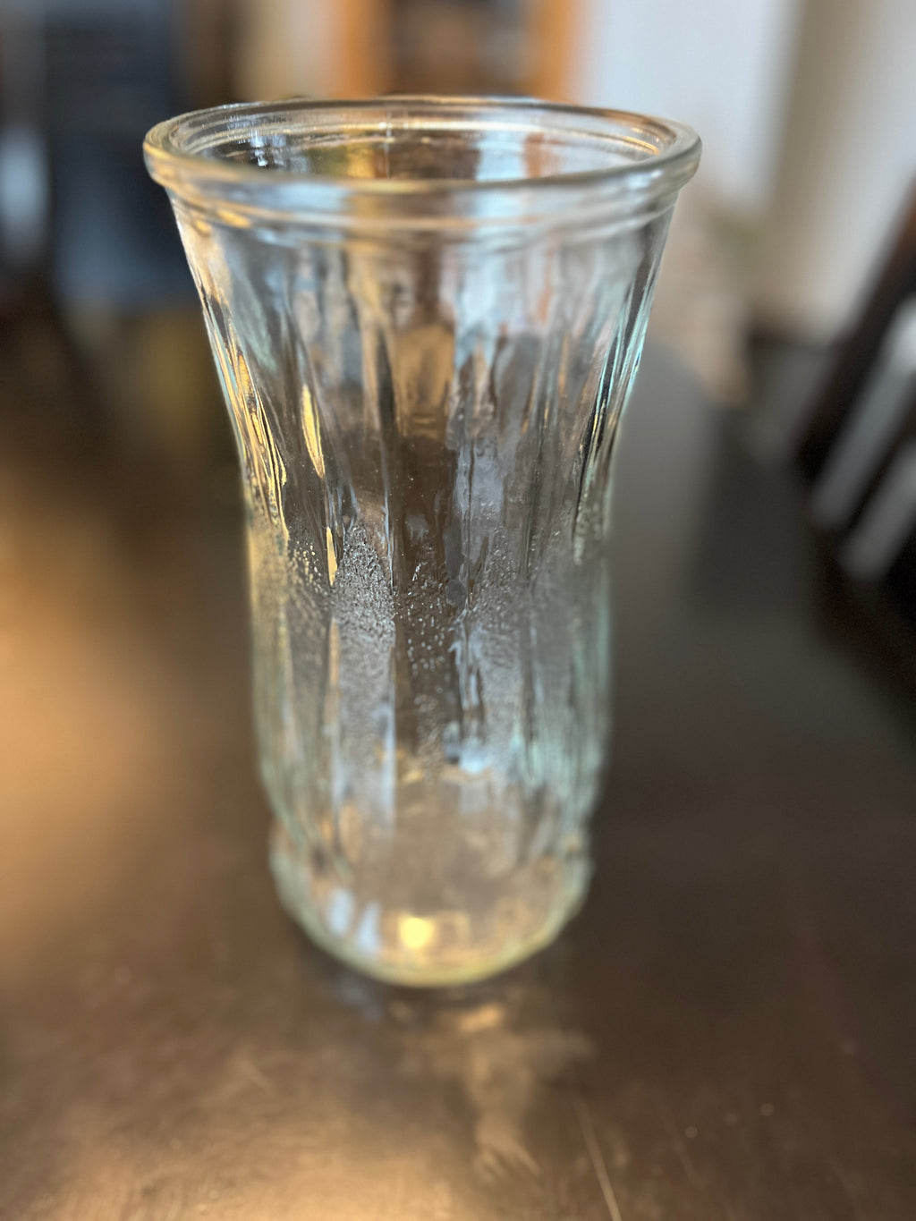 Vintage CFG Clear Glass Textured Vase
