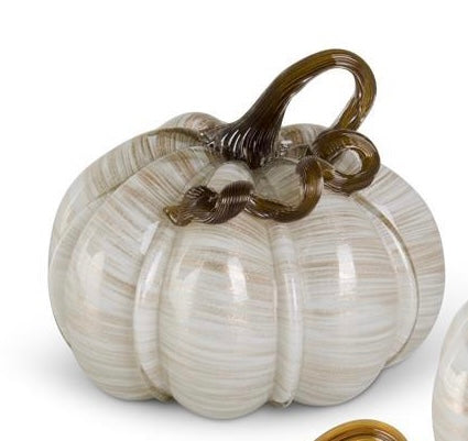 Cream Gold Handblown Glass Pumpkins