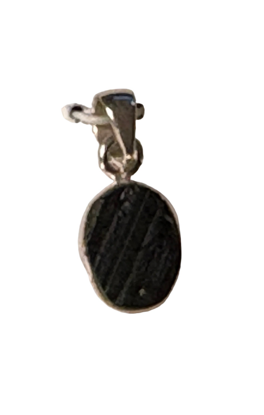 Black Tourmaline Raw .925 Sterling Silver Pendant – Raw Protection & Grounding Crystal Jewelry