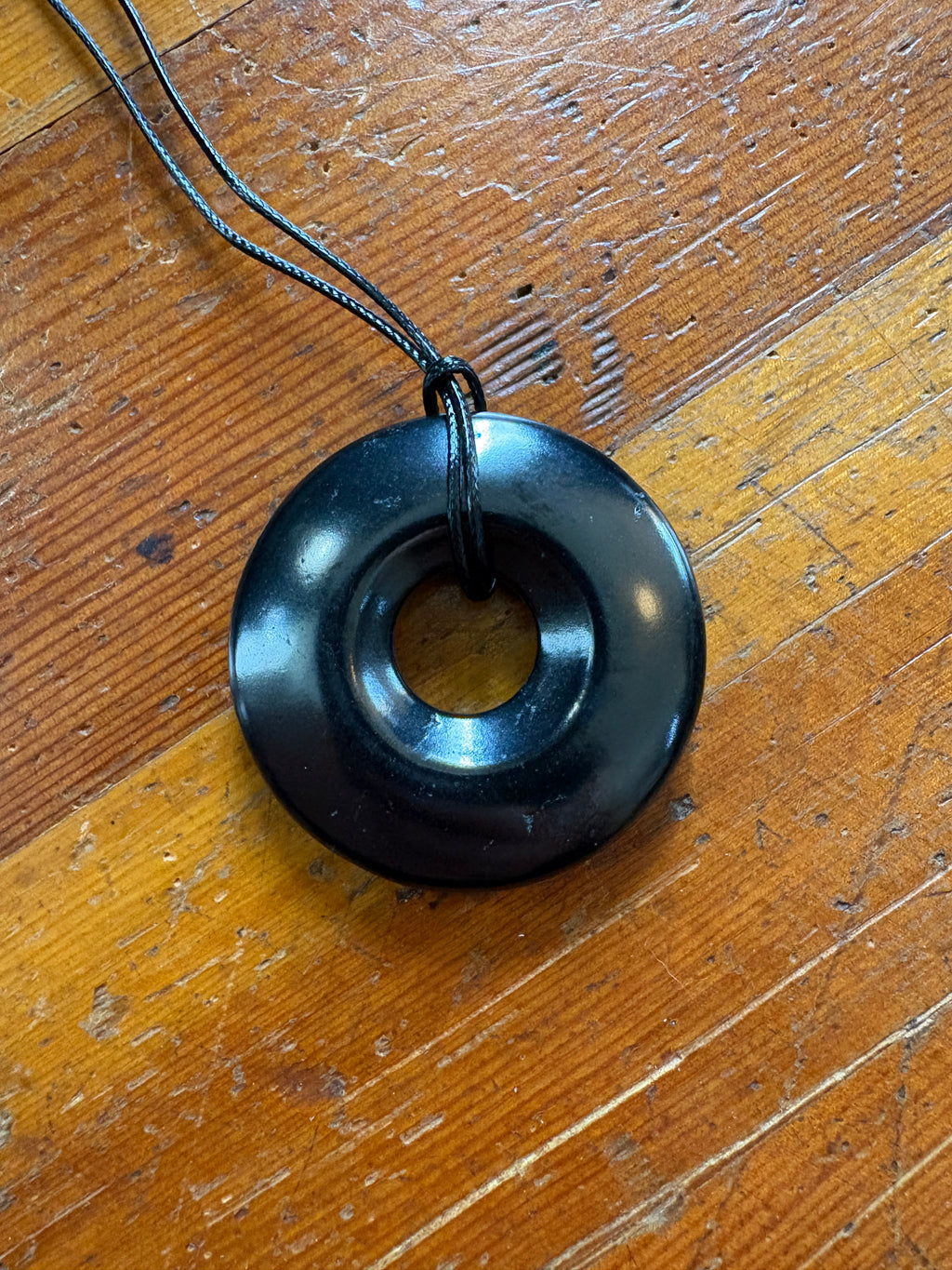 Russian Shungite Donut Pendant Necklace