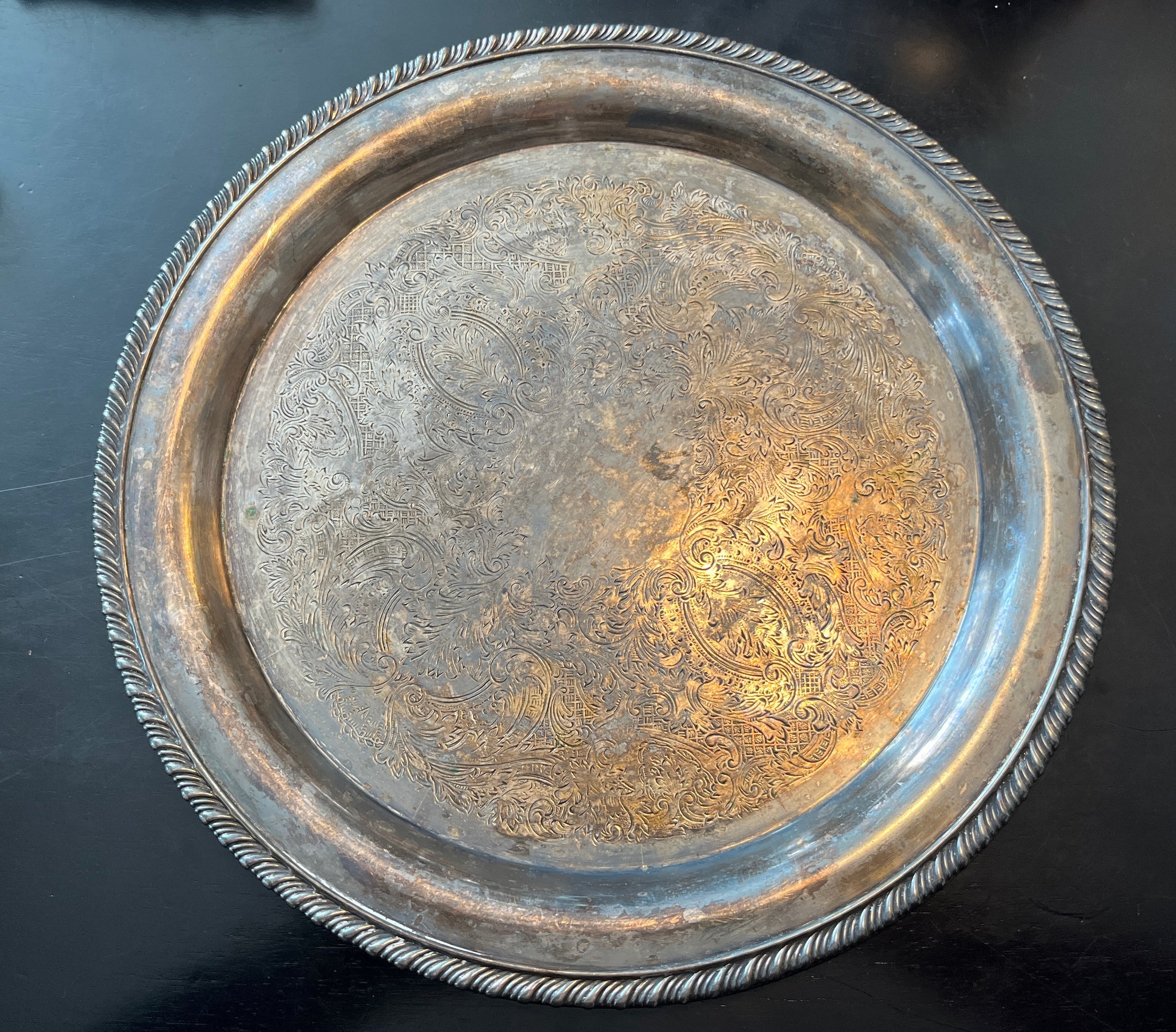 Vintage W. M  Rogers Silver Plated Offering Tray