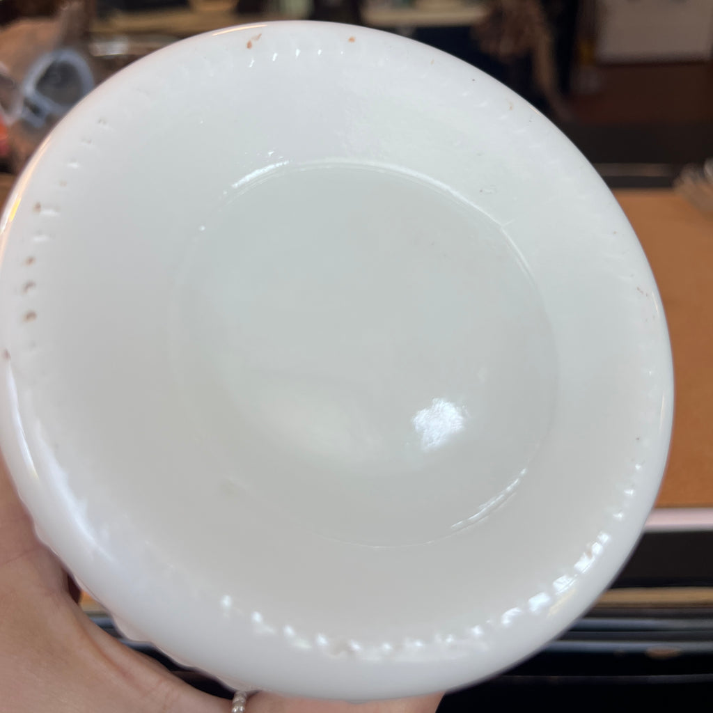 Vintage Hobnail Milk Glass Jar/ Vase