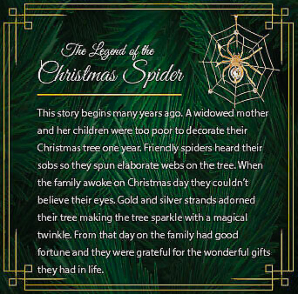 Matashi Gold Plated Crystal Studded Spider Hanging Ornament