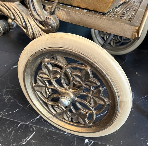 1950s Baroque Style Brass Bar Cart