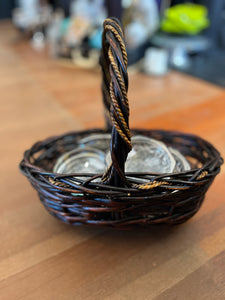 Mahogany Brown Oval Basket