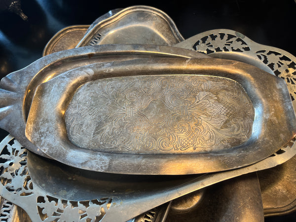 Vintage Silver Plated Rectangular Offering Tray