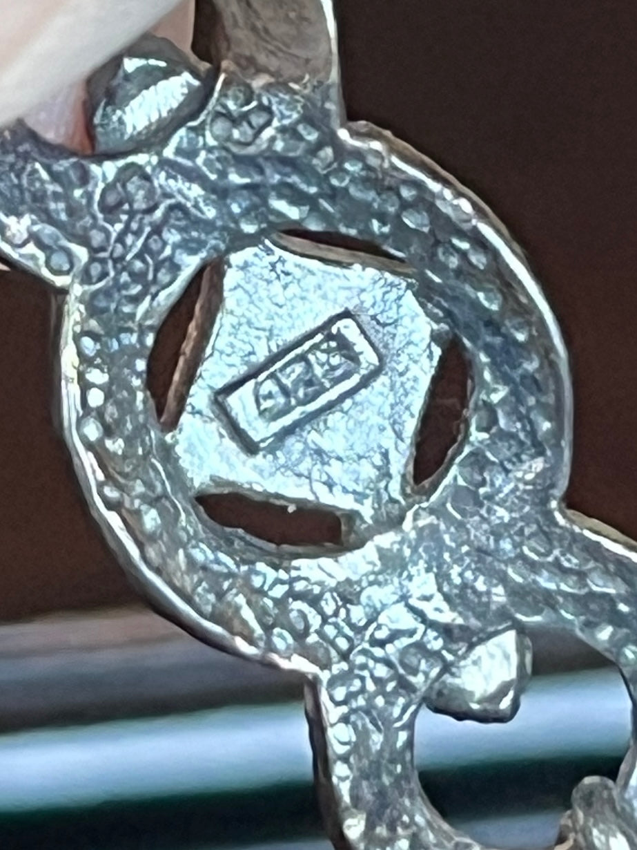 Vintage Rectangular Silver Rhinestone Broach