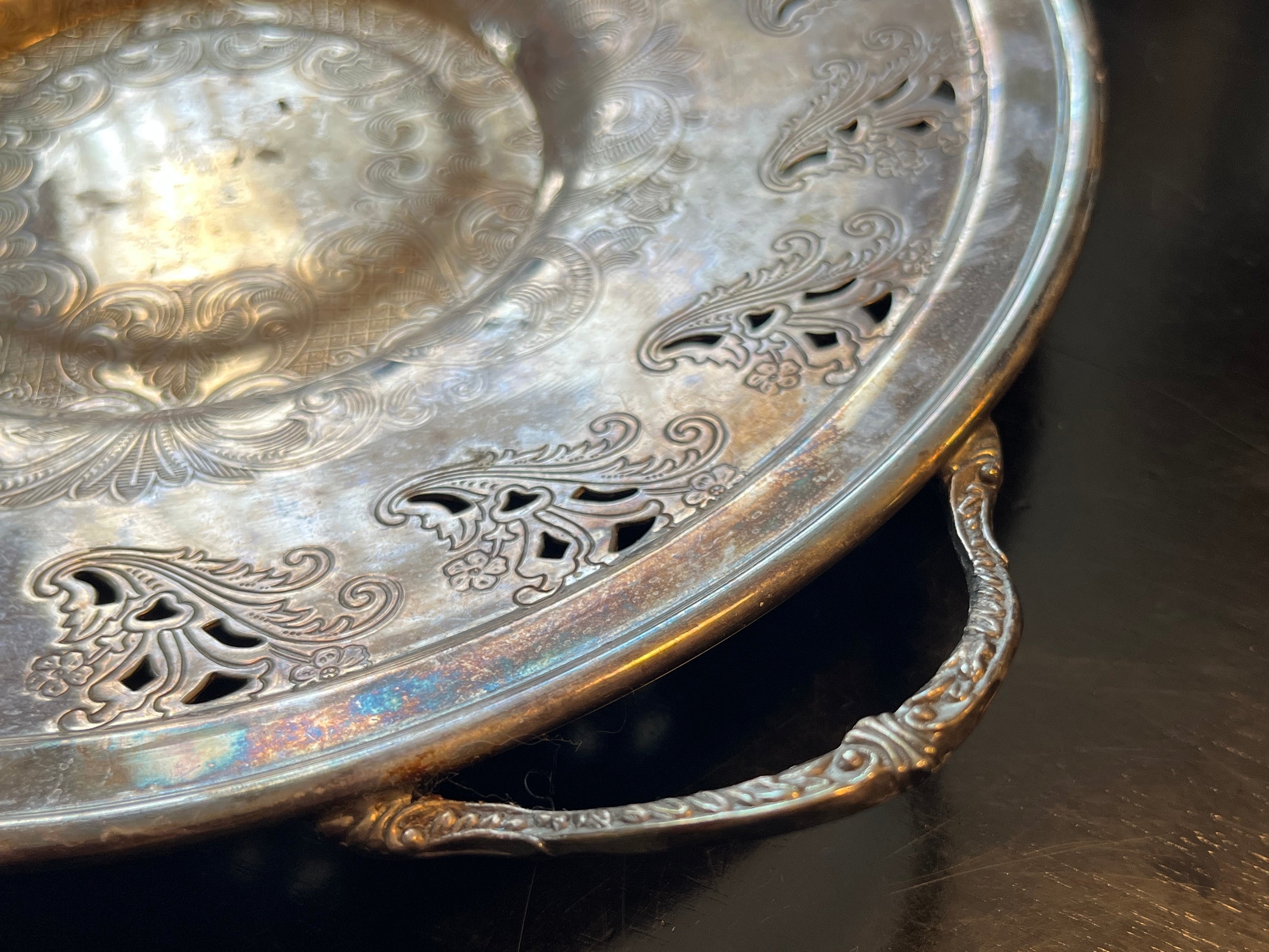 Vintage Viking Silver Plated Offering Tray w/ Handles 10"