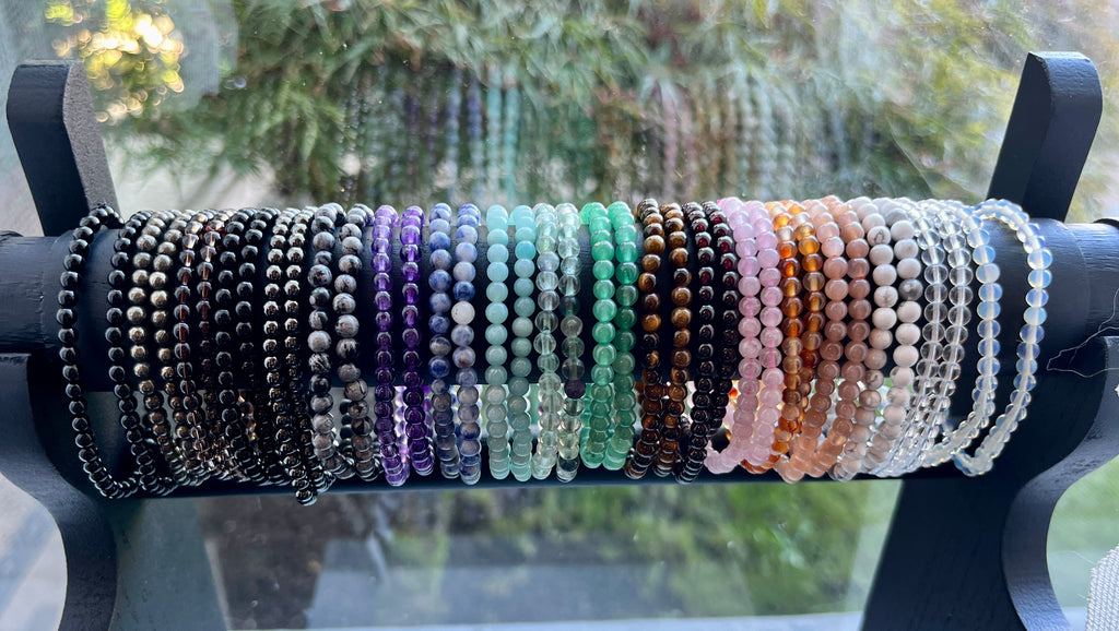 Tumbled 4mm Gemstone Bead Stretch Bracelet