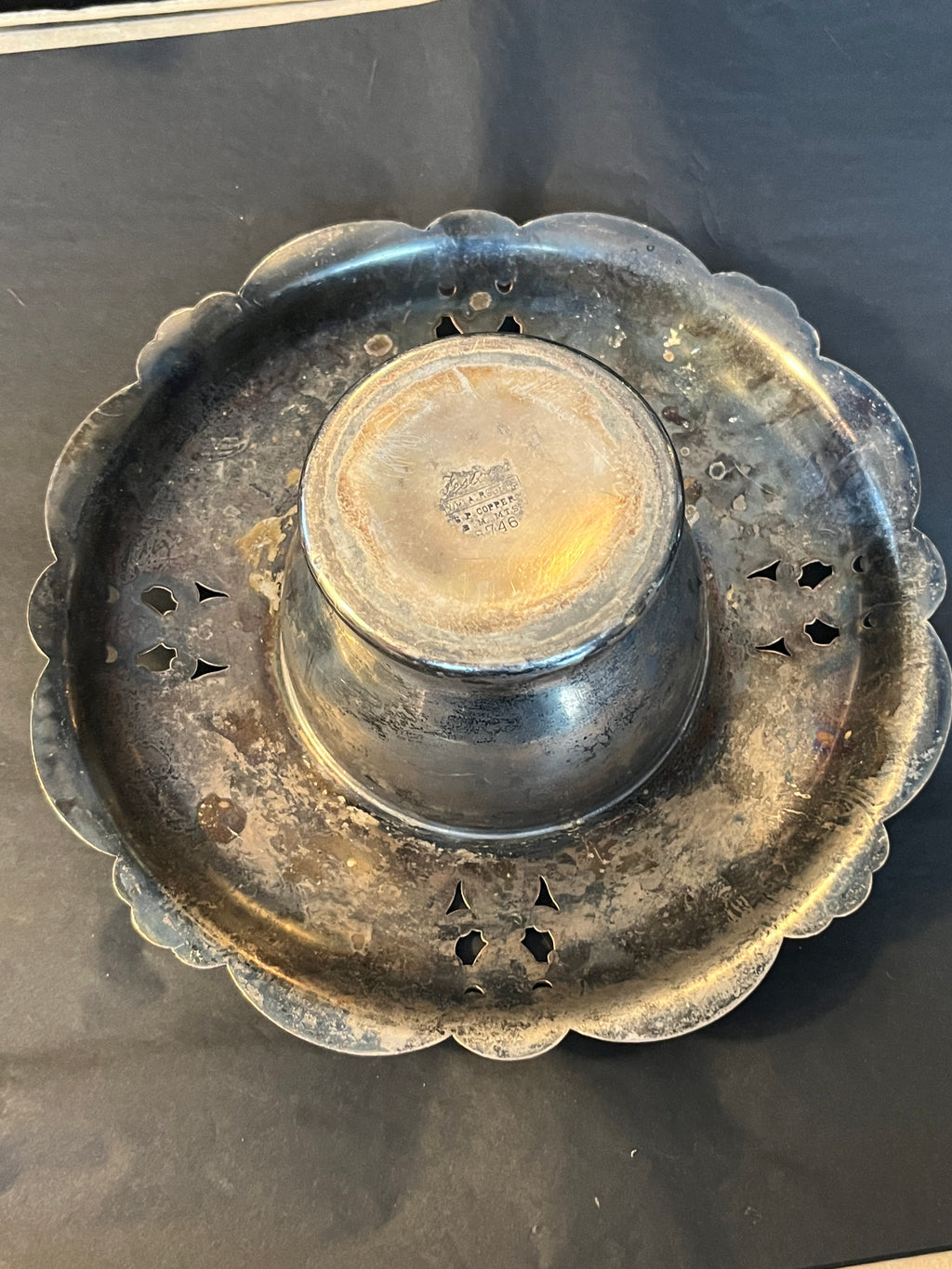 Vintage Rogers Silver Flower Plate