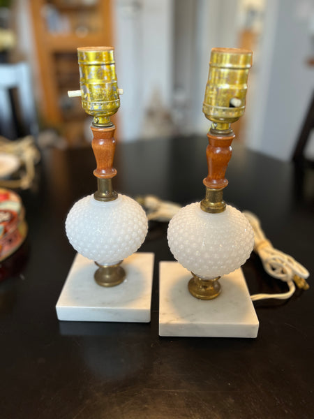 Milk Glass Hobnail Lamp