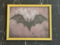 Vintage Style Gold Framed Bat Illustration Print