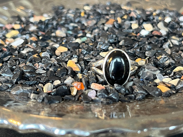 Silver .925 Black Onyx Ring (166)