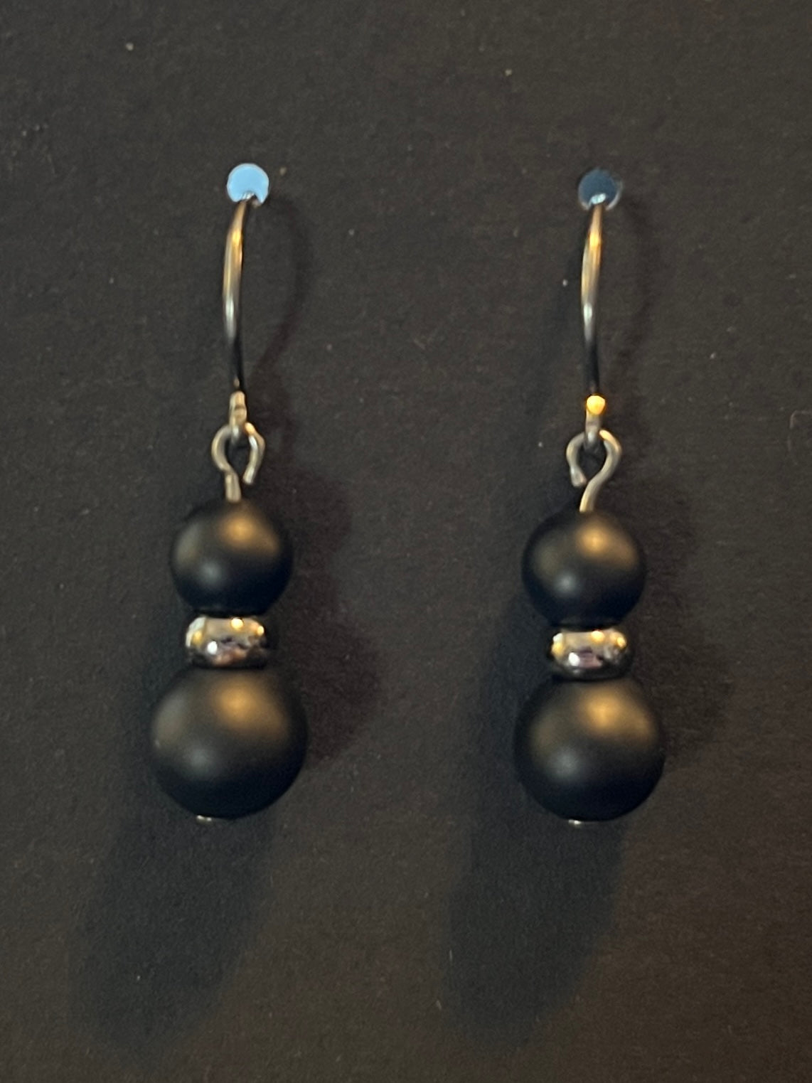 Black Agate Earrings by Brent McMaster