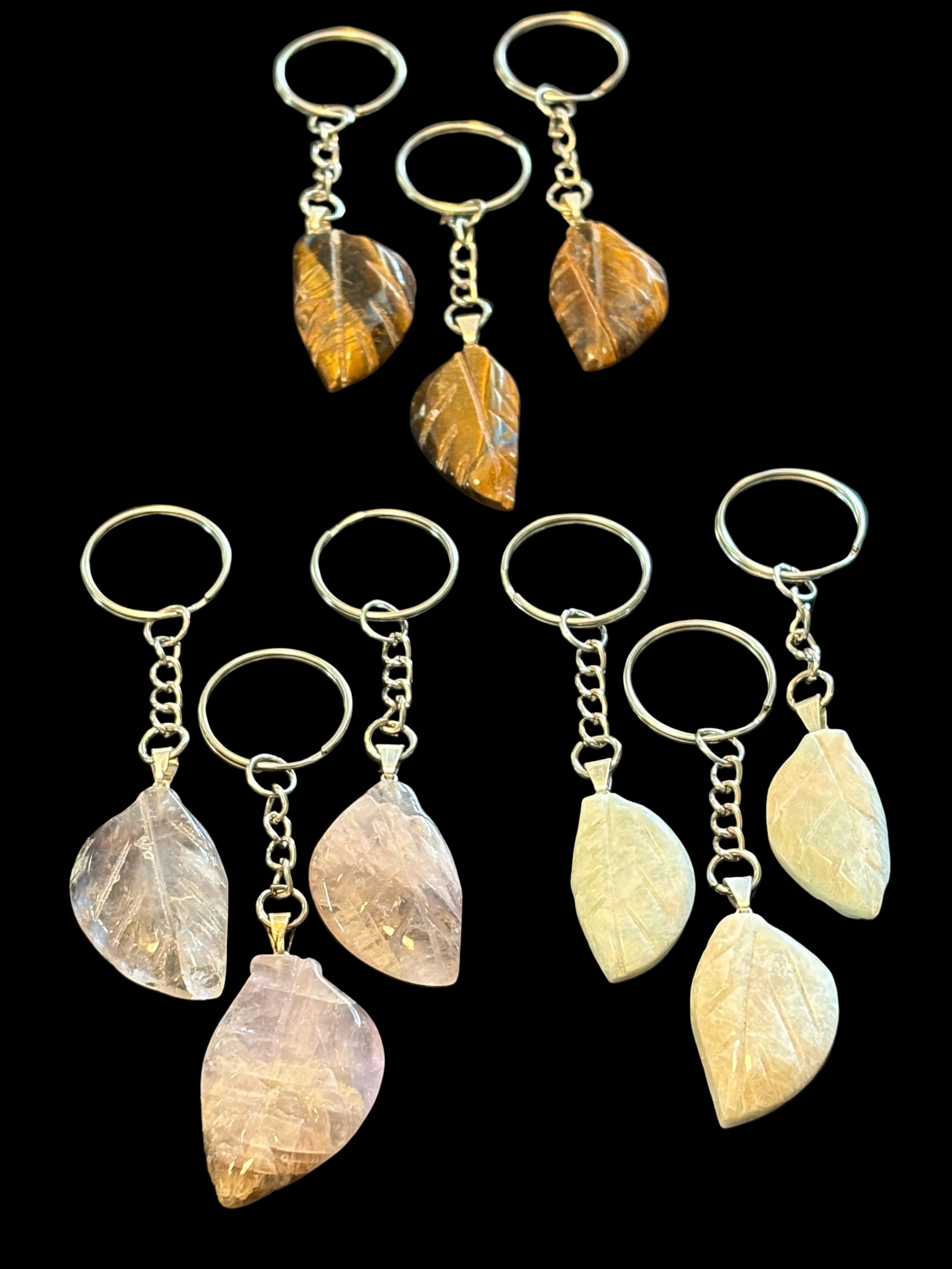 Leaf Crystal Keychain