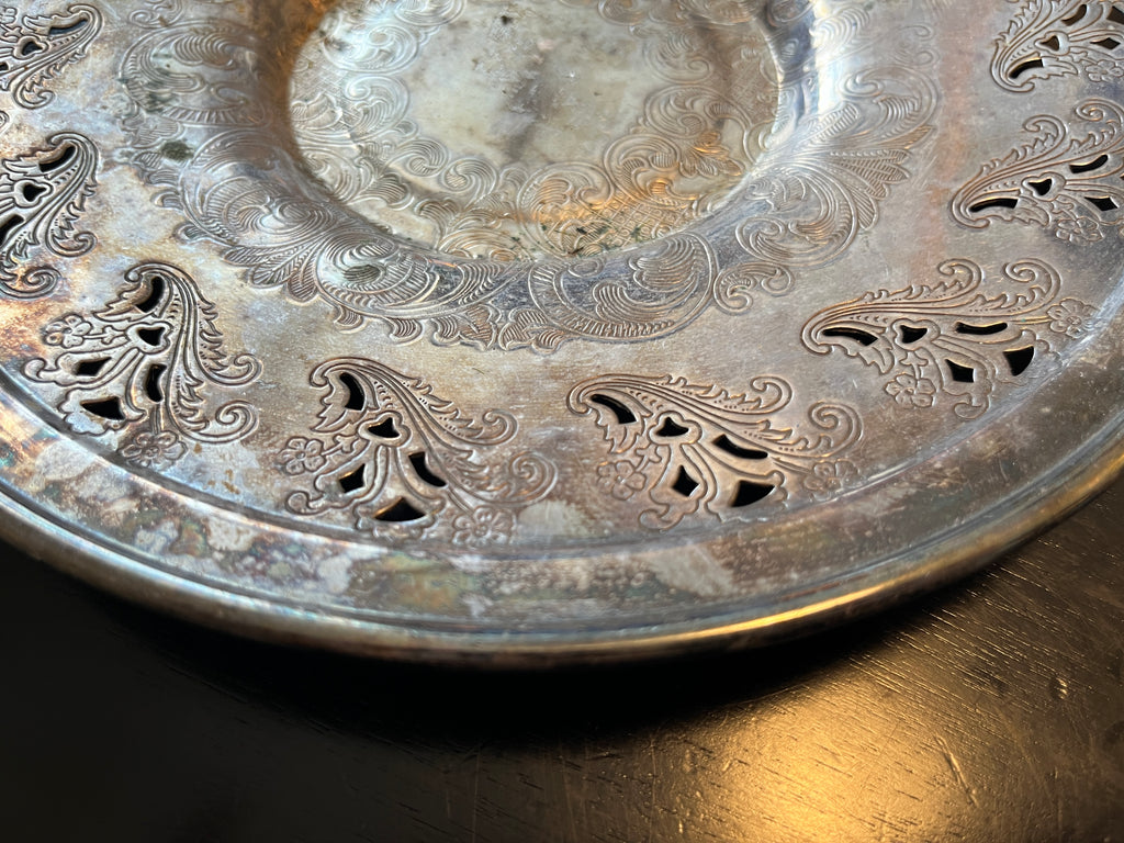 Vintage Viking Silver Plated Offering Tray w/ Handles 10"