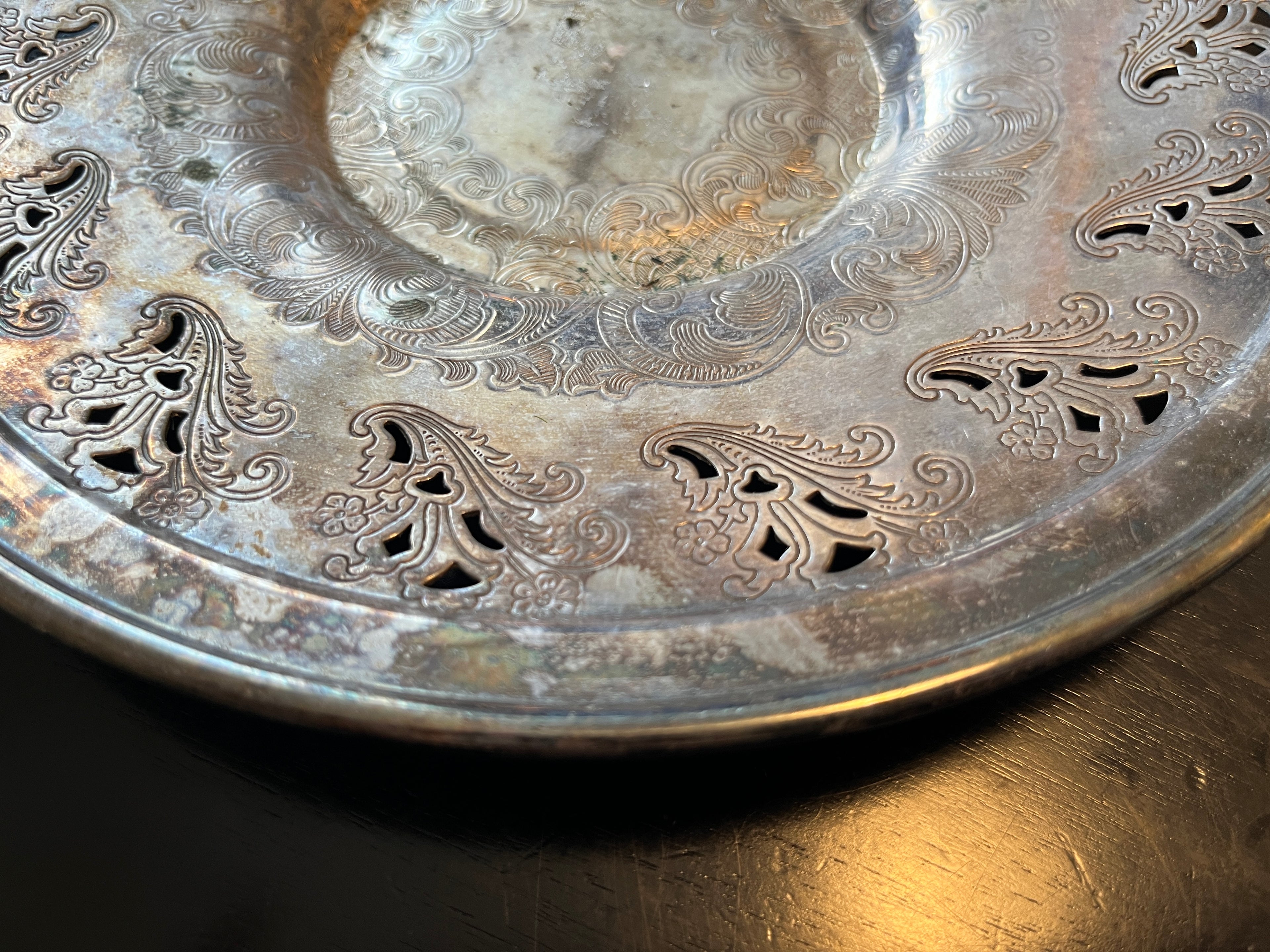 Vintage Viking Silver Plated Offering Tray w/ Handles 10"