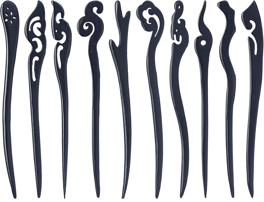 Ebony Wooden Hair Sticks