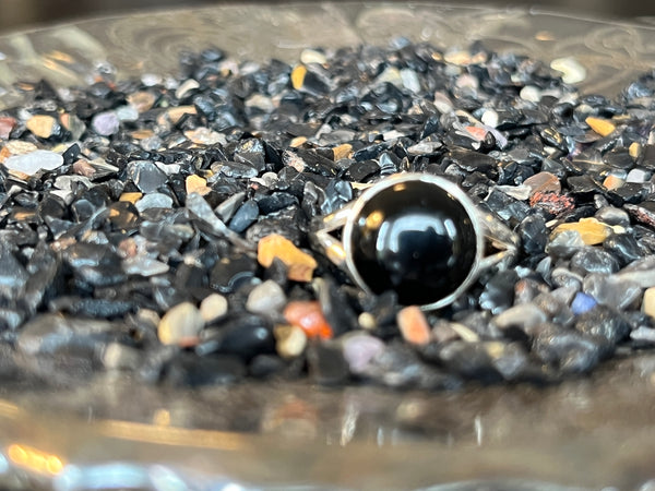 Silver .925 Black Onyx Ring (166)
