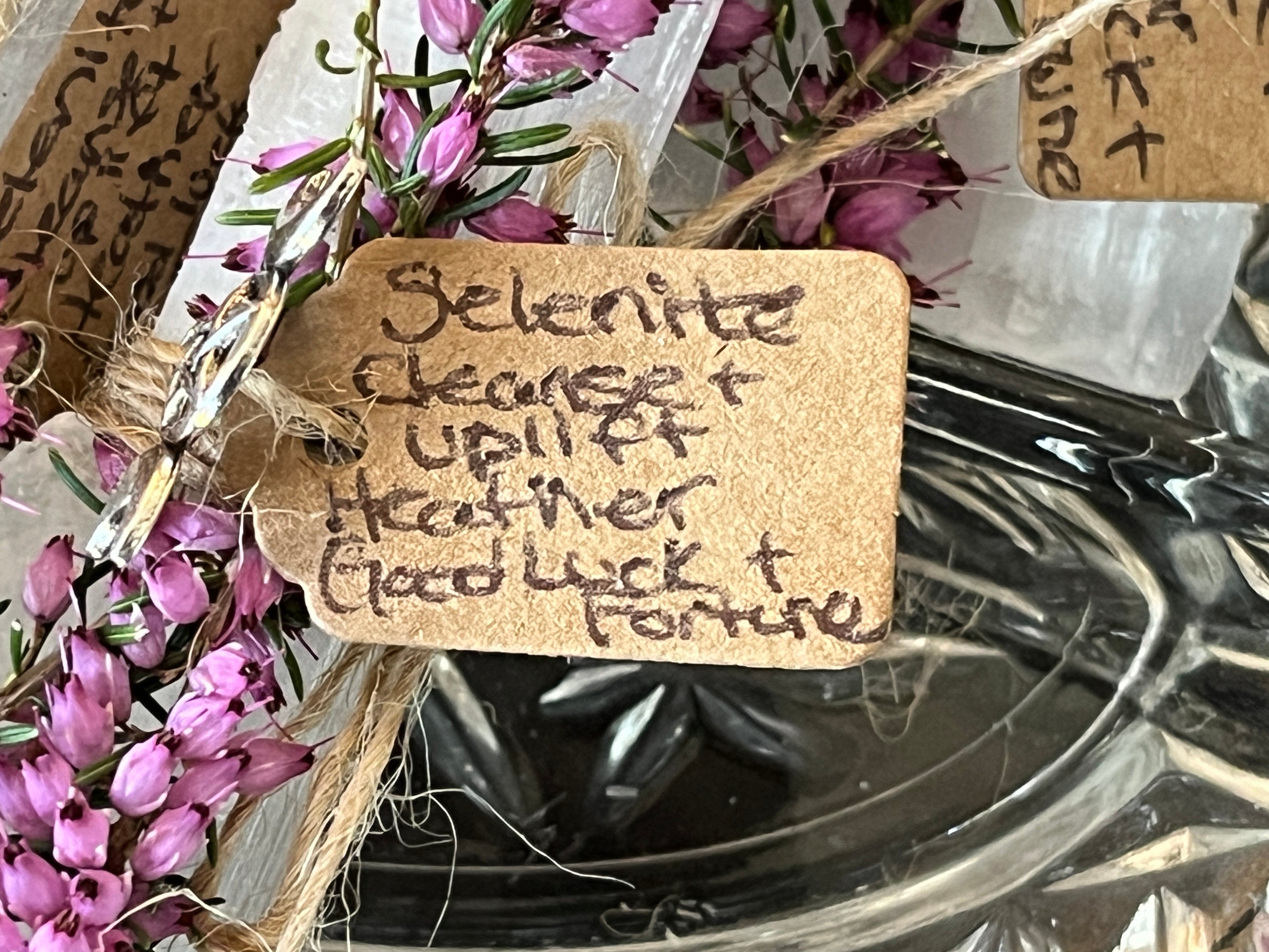 Selenite (Satin Spar) w/ Heather Bundles